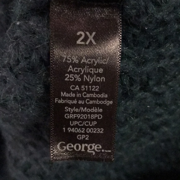Women’s George Plus Green Knitted Sweater Size 2X - Picture 4 of 4